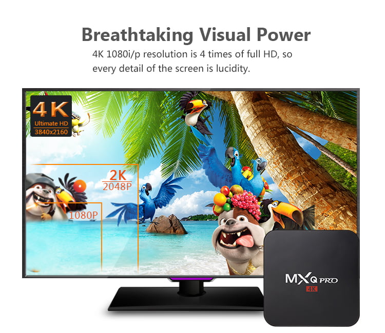 MXQ PRO Andriod TV BOX Amlogic S905 Cortex A53 Quad-core 1GB 8GB WiFi HD 4K HDMI Player 12