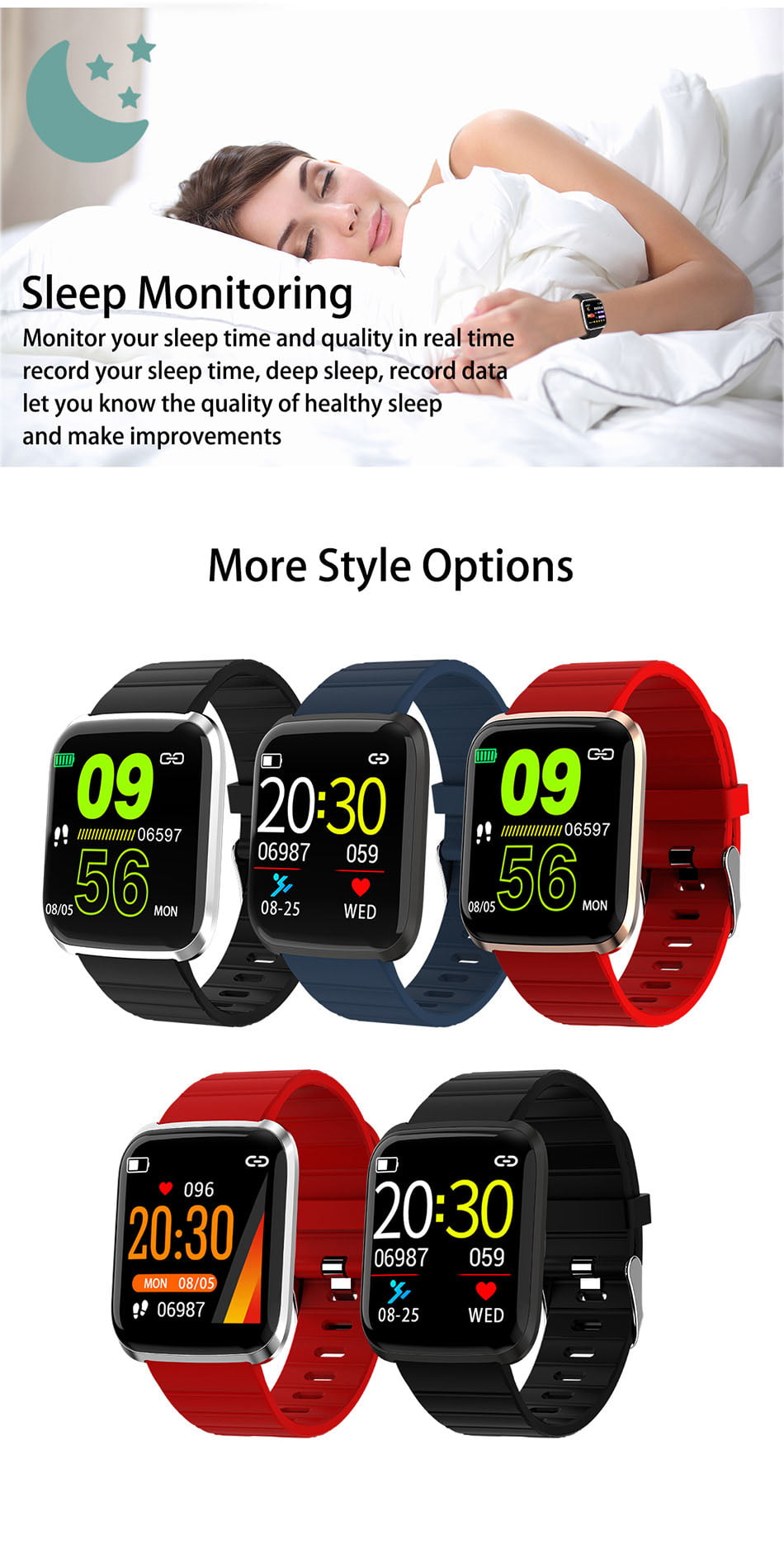 116 pro smart watch 1.3 inch heart rate blood pressure watch (6)