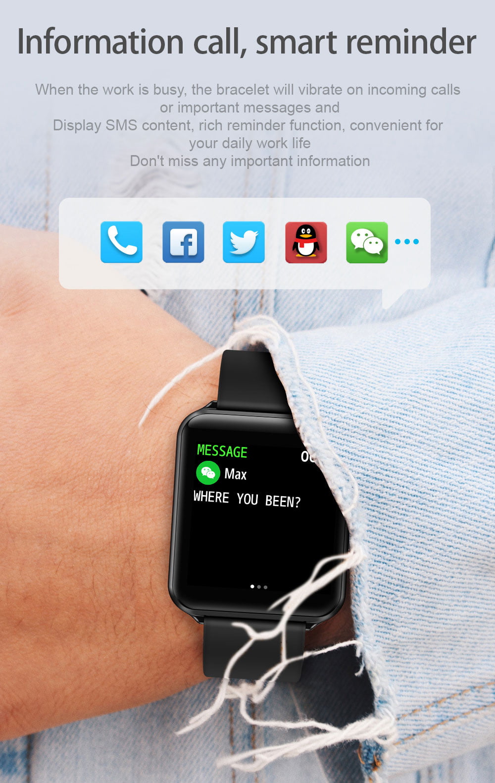 A10 1.3 inch full touch screen wristband (2)