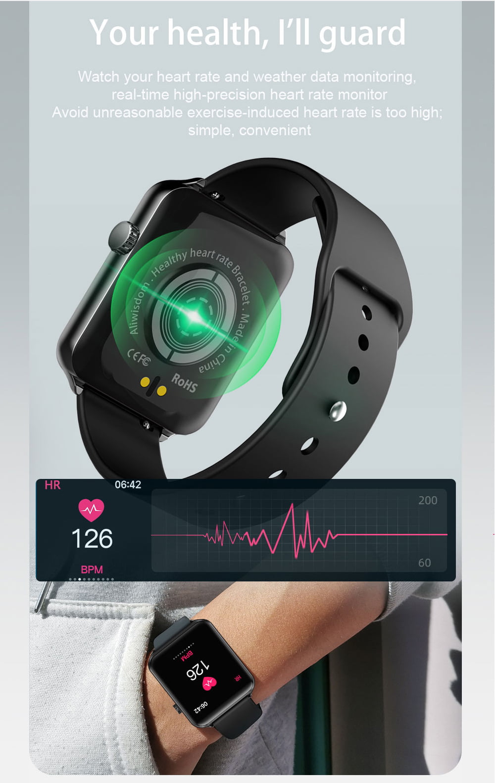116 pro smart watch 1.3 inch heart rate blood pressure watch (1)