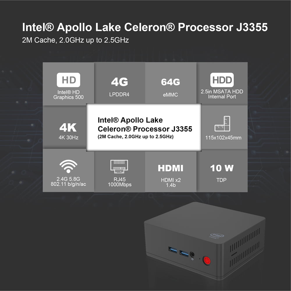 AP35 Windows 10 Mini PC Intel Apollo Lake J3355 4GB DDR4 64GB SSD (9)
