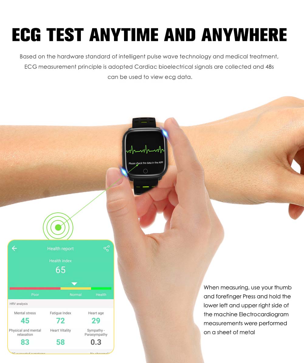 F16 ECG PPG Smart Watch heart rate blood pressure oxygen monitor (12)