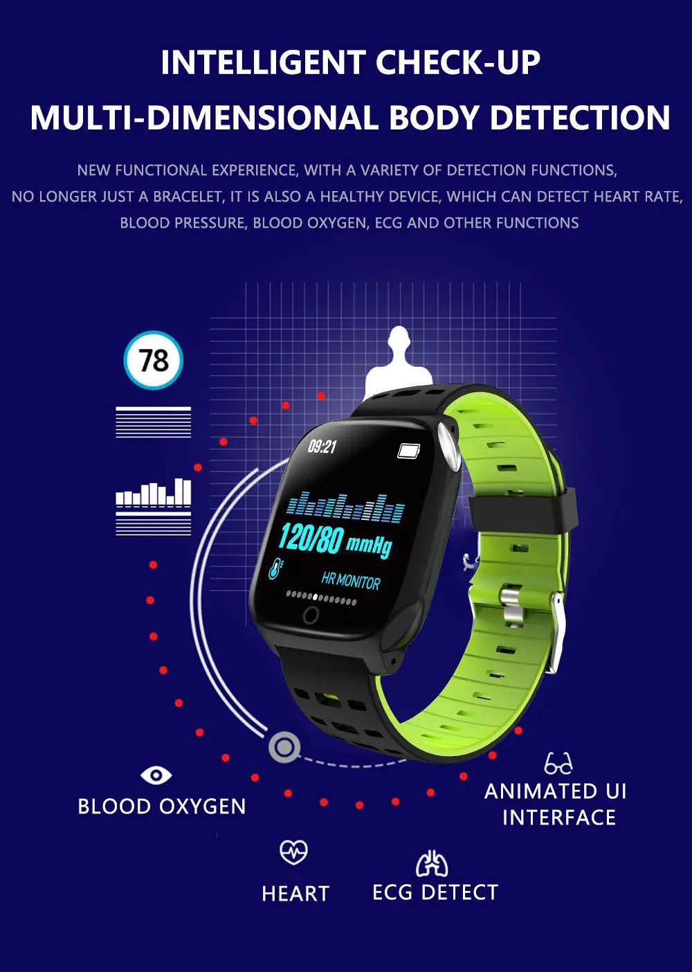 F16 ECG PPG Smart Watch heart rate blood pressure oxygen monitor (3)