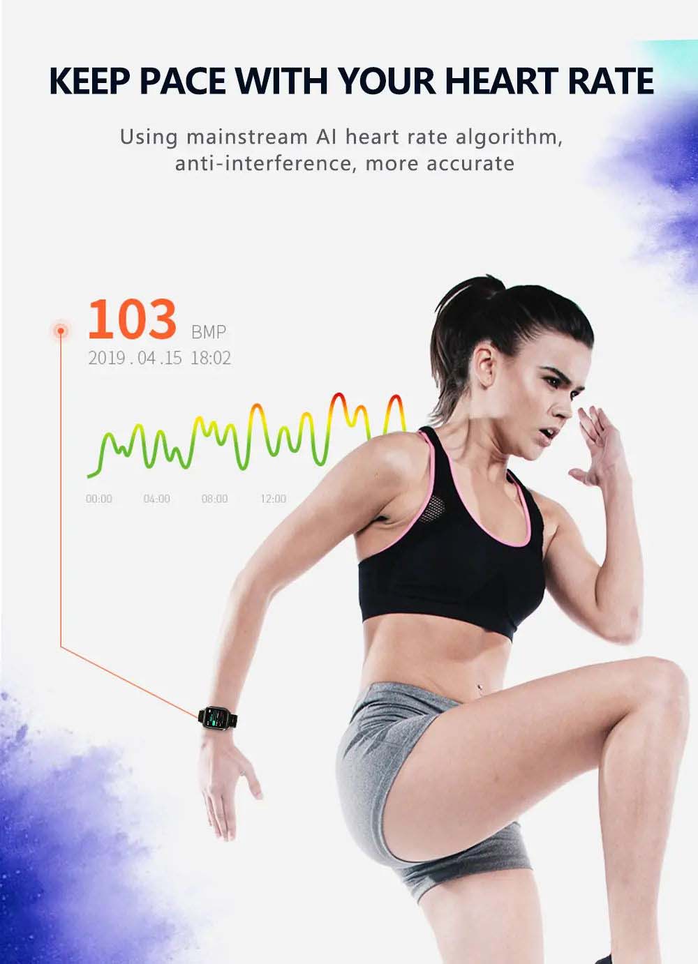 F16 ECG PPG Smart Watch heart rate blood pressure oxygen monitor (4)