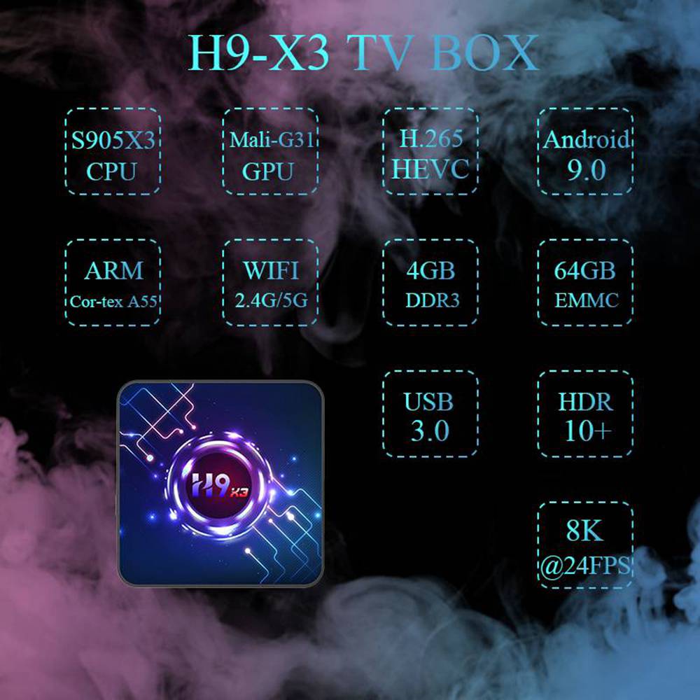 H9 X3 Amlogic S905x3 4GB RAM 32GB ROM Android 9.0 8K TV Box (5)