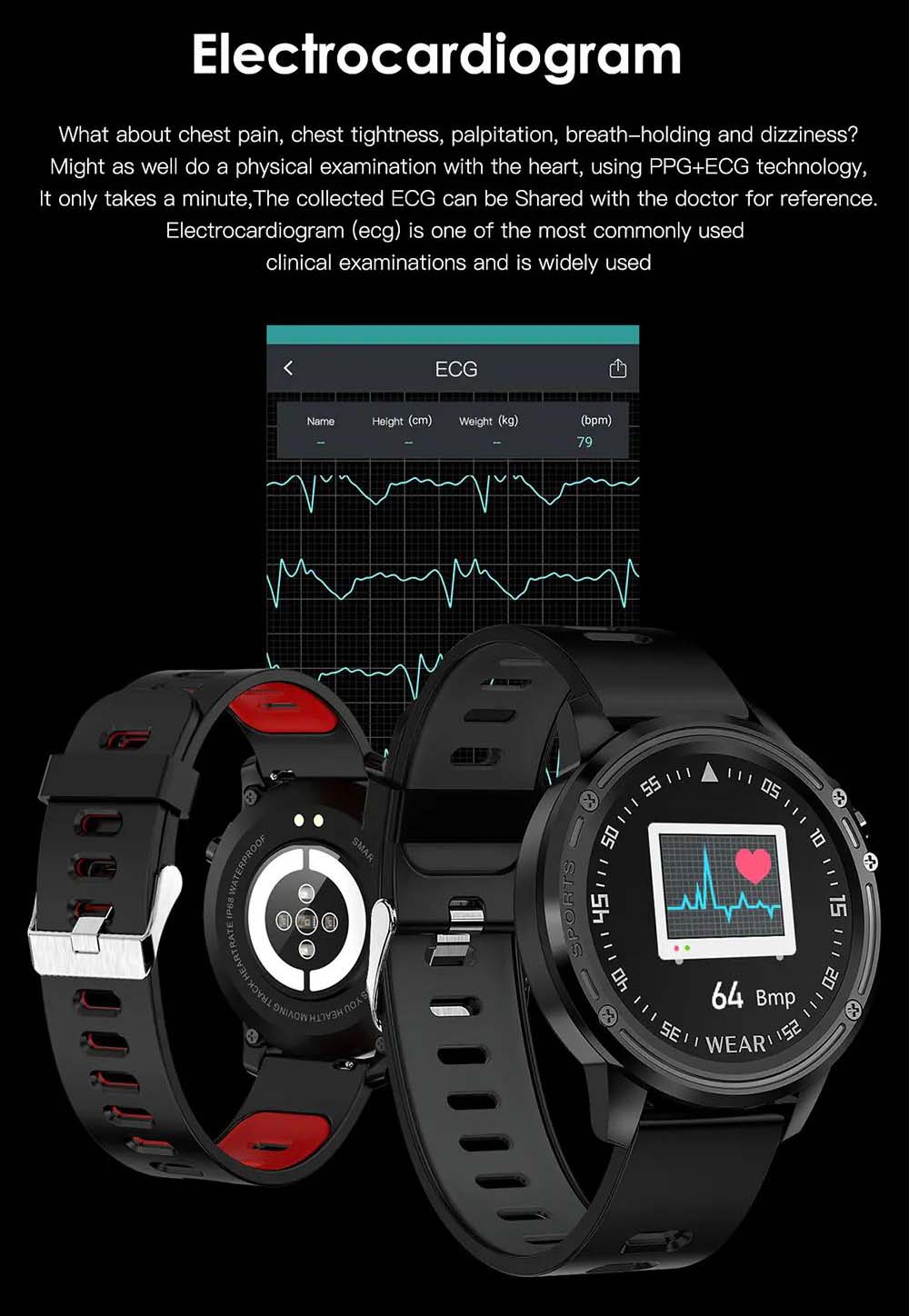 L8 Smart Watch ecg ppg heart rate blood press (30)