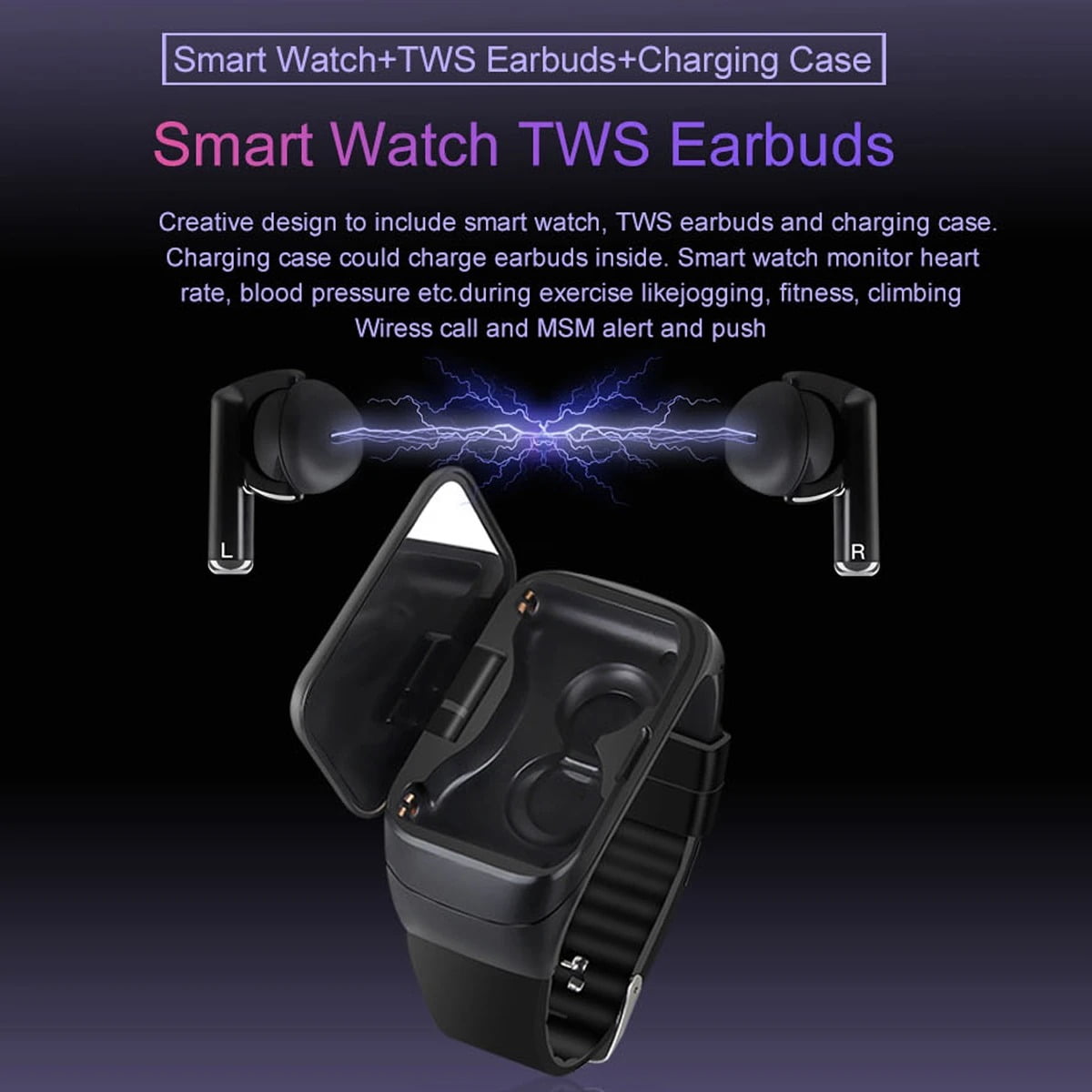 M7 TWS Earphone bluetooth with Smart Watch (9)