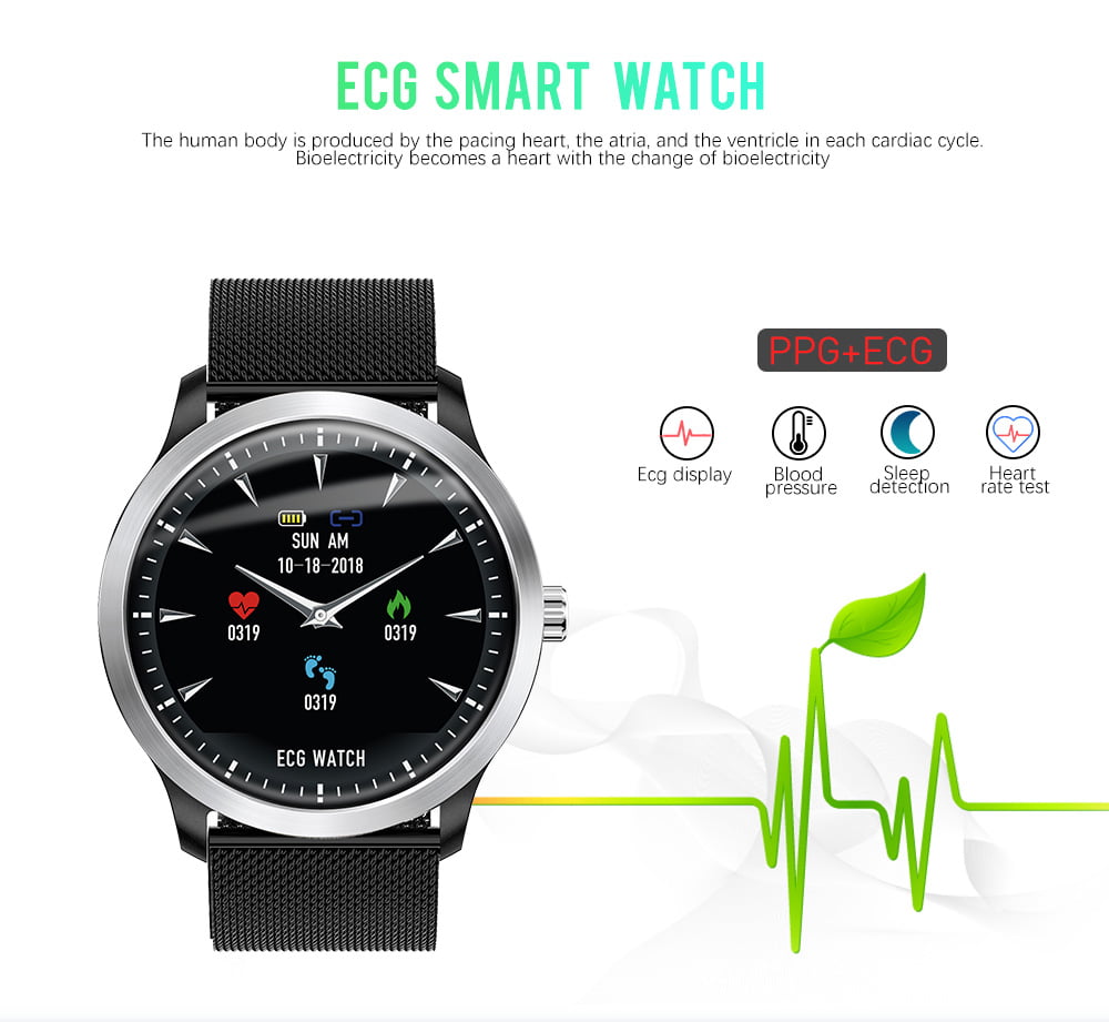 N58 ecg Smart Watch display stainless steel hr sleep monitor (7)