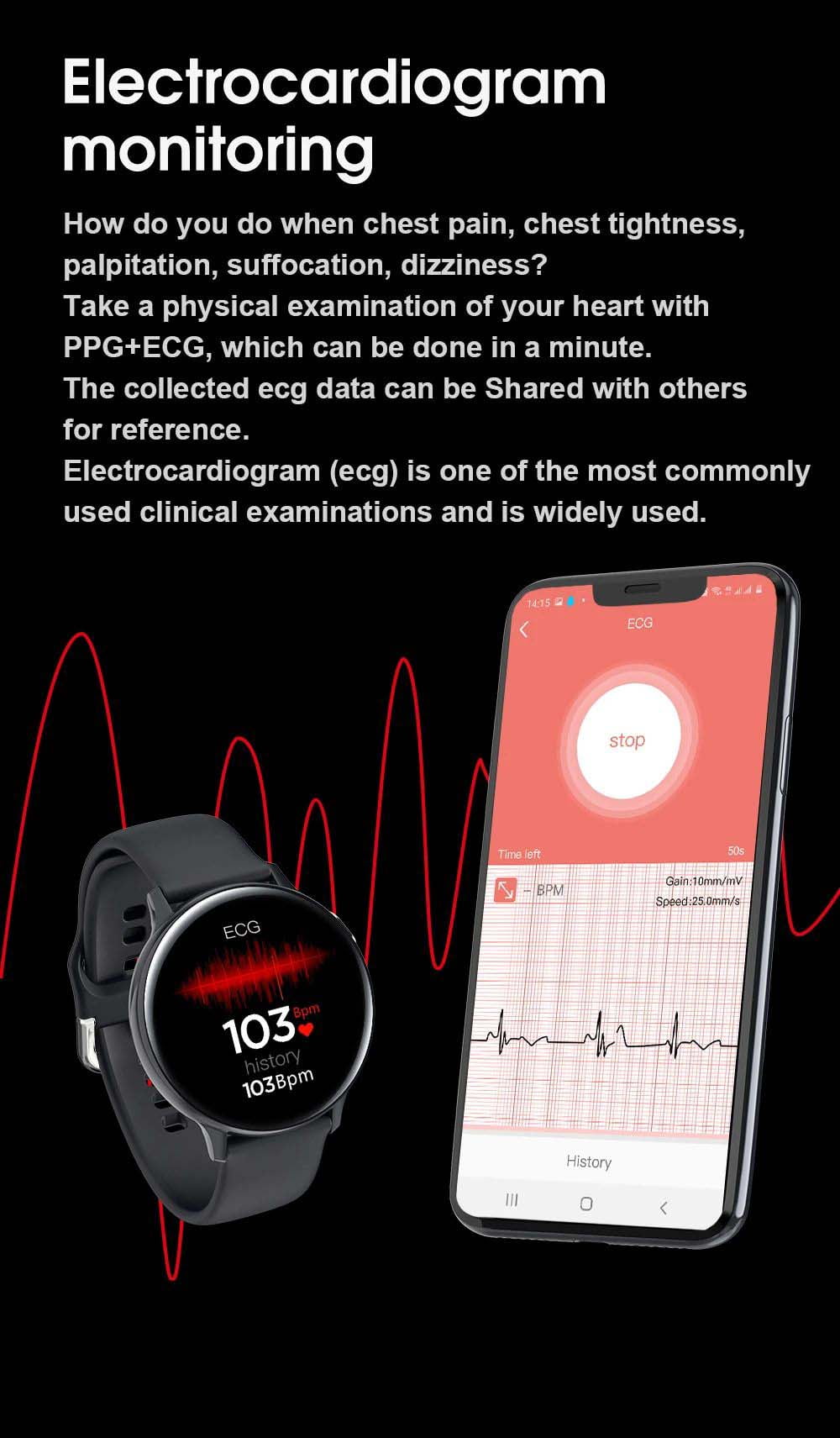 S20 ECG monitor smart watch heart rate monitor blood pressure (17)