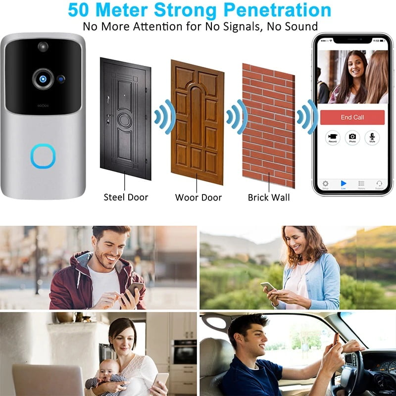 SH01 1080P HD Wireless Wifi Smart Doorbell Camera PIR Bell Security Home (10)