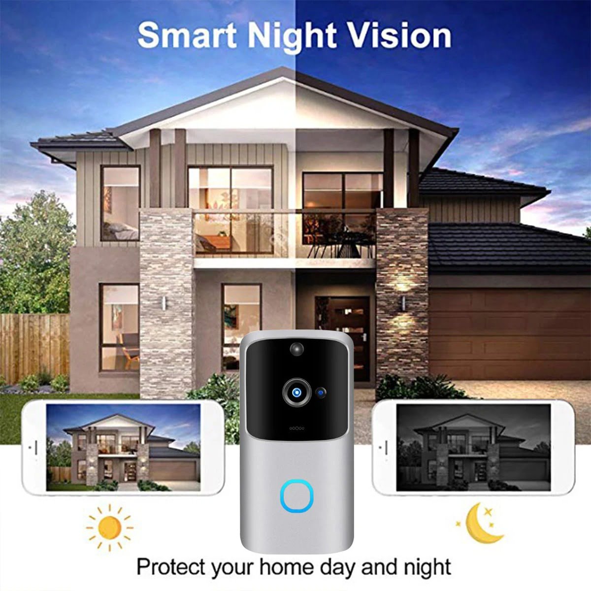 SH01 1080P HD Wireless Wifi Smart Doorbell Camera PIR Bell Security Home (11)