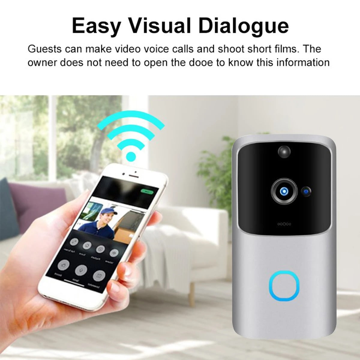 SH01 1080P HD Wireless Wifi Smart Doorbell Camera PIR Bell Security Home (16)