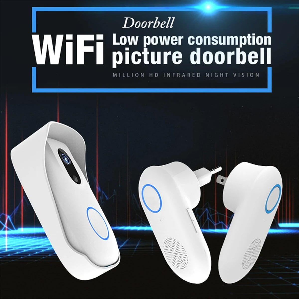 SH02 Smart Wireless Doorbell Lens Video HD Security Camera Night Vision App Control (2)