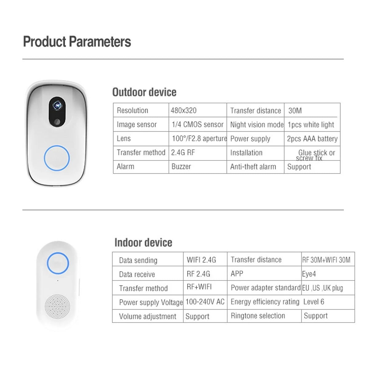 SH02 Smart Wireless Doorbell Lens Video HD Security Camera Night Vision App Control (6)