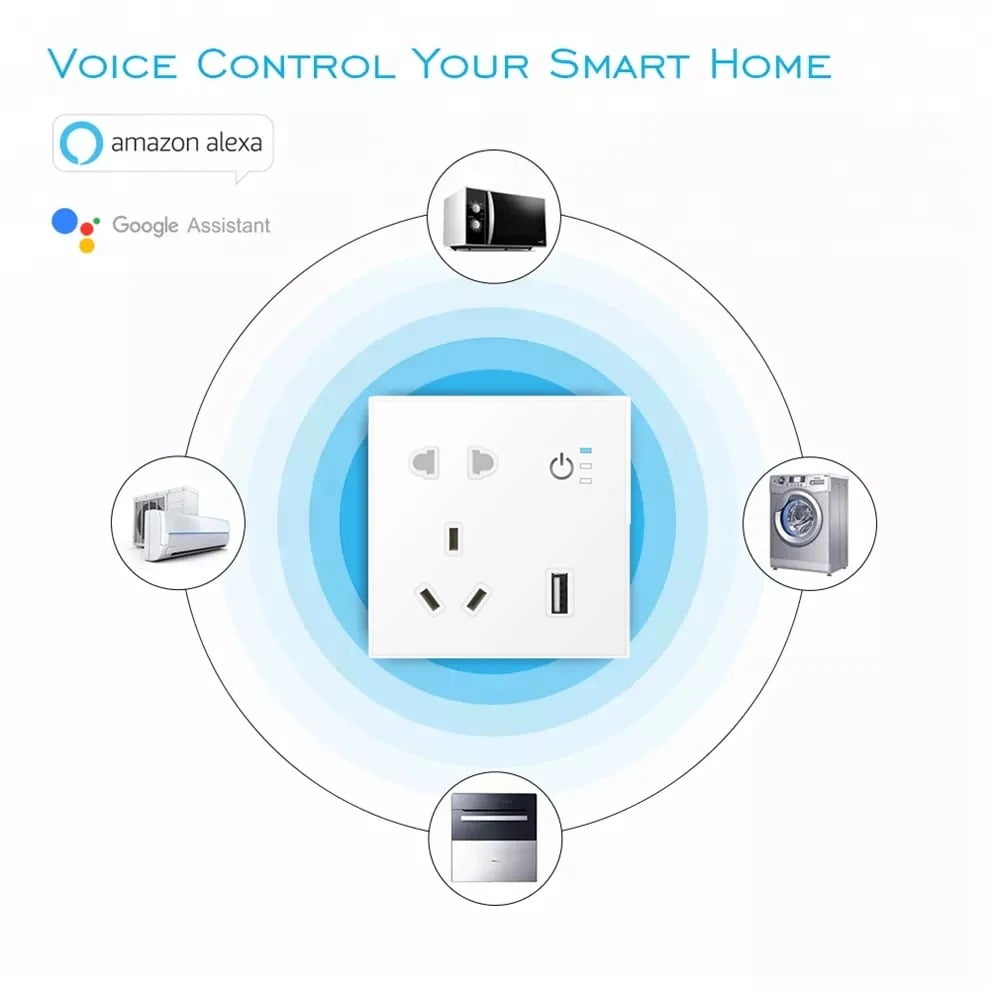 SP04 Tuya Smart Wifi Power Outlet Plugs Alexa Voice Control 86 Remote Control (10)