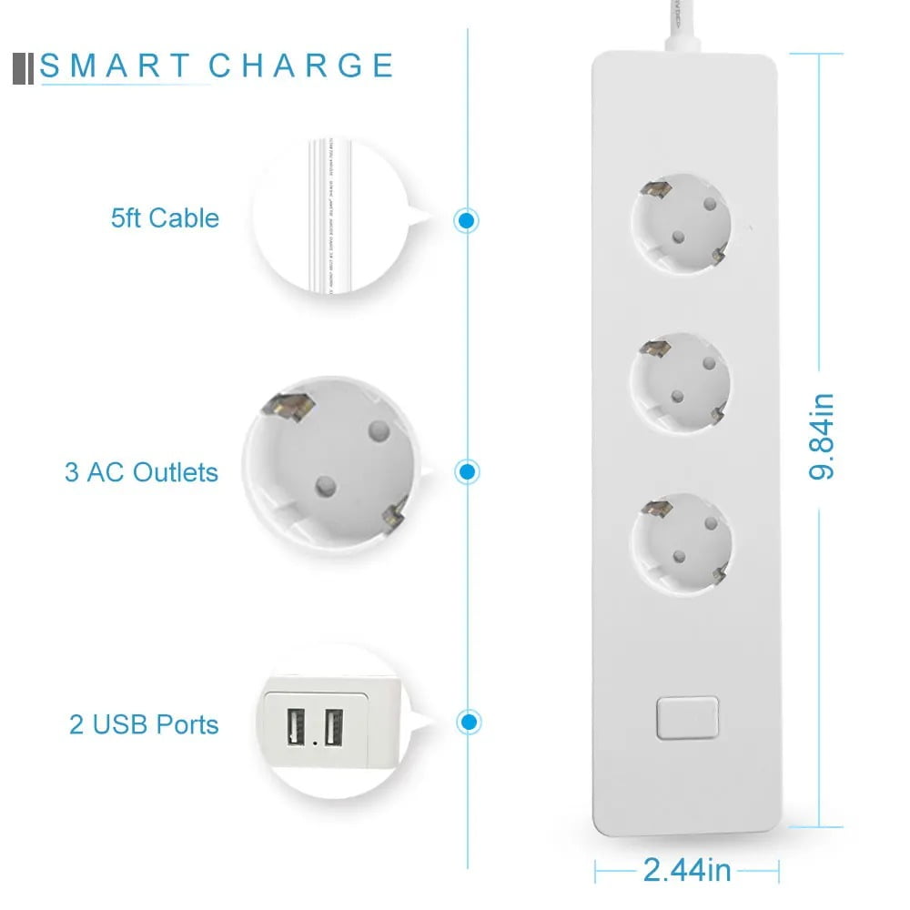 SP14 13A EU Plug USB Smart WIFI Home Power Strip Work with Alexa Smart Home (10)