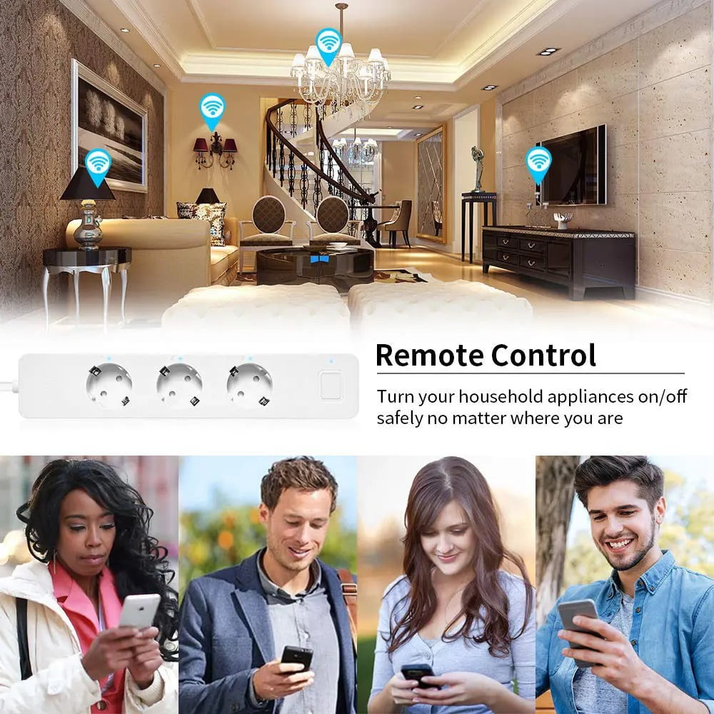 SP14 13A EU Plug USB Smart WIFI Home Power Strip Work with Alexa Smart Home (8)
