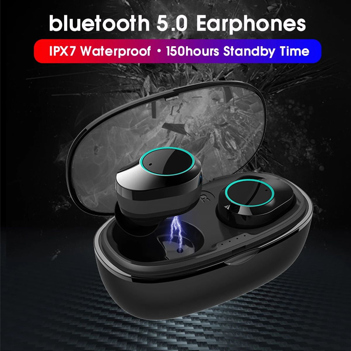 T2C TWS Bluetooth 5.0 earphone hifi stereo type-c charging case wholesale china 1 (3)