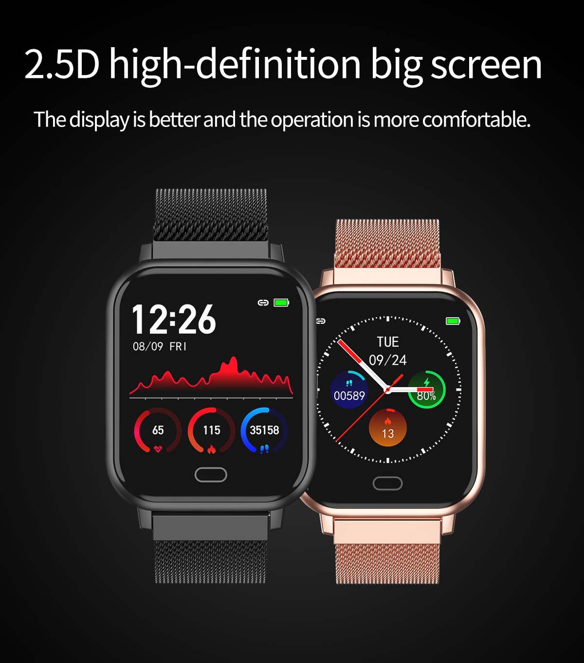 Watch 6 heart rate blood pressure oxygen monitor wristband (16)