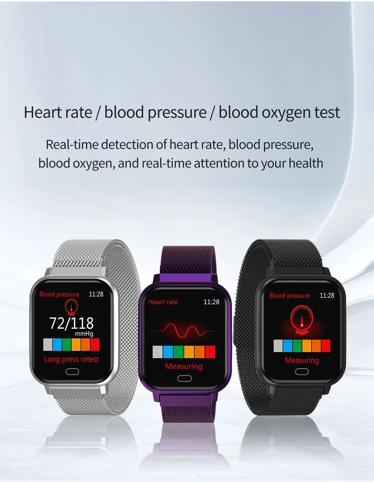 Watch 6 heart rate blood pressure oxygen monitor wristband (2)