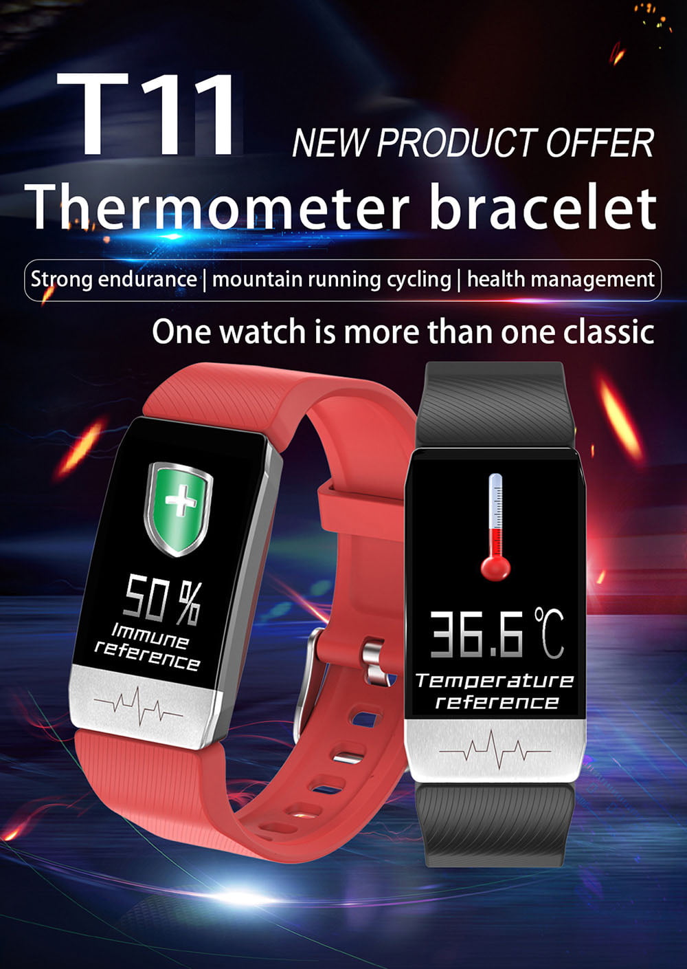 Bakeey smartwatch T11 ecg health monitor thermometer temperature measurement (1)