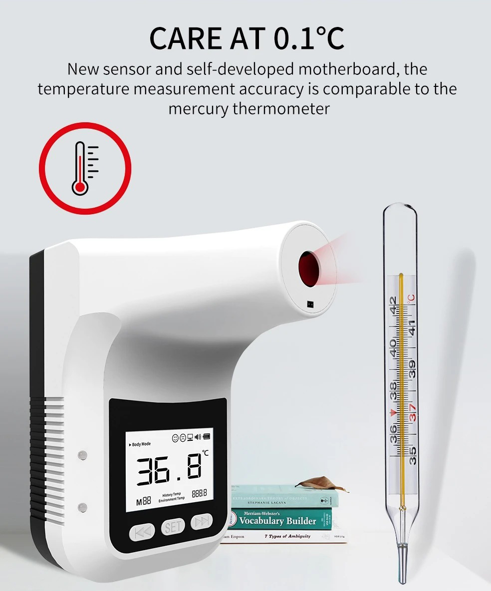 Yatay K3 Pro Infrared Thermometer Non-Contact Wall-Mounted Fixed Digital Electronic Thermometer Forehead Wall-Mounted Type 12