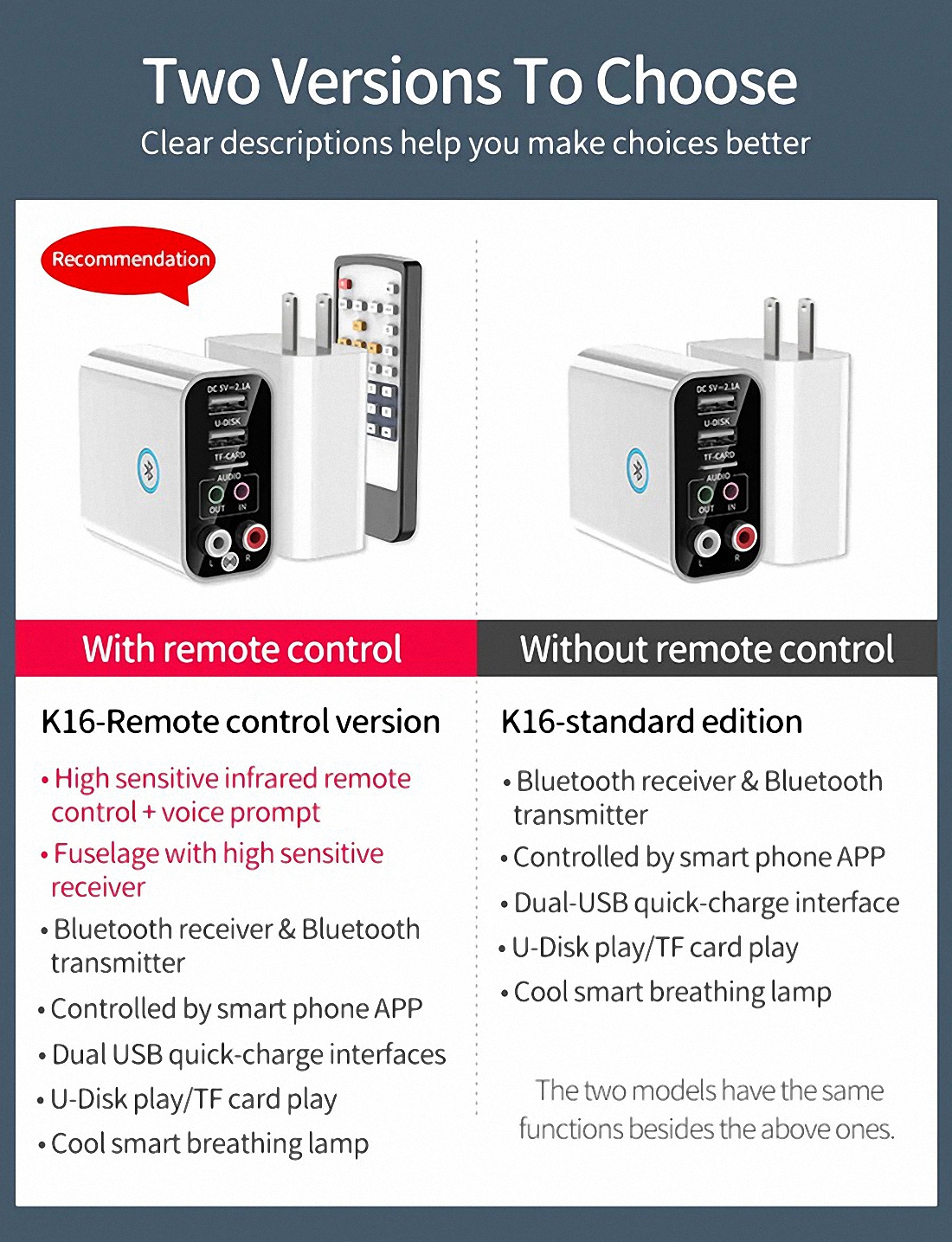 Smart bluetooth Adapter K16 Wireless Audio Receiver Transmitter Firefly (1)