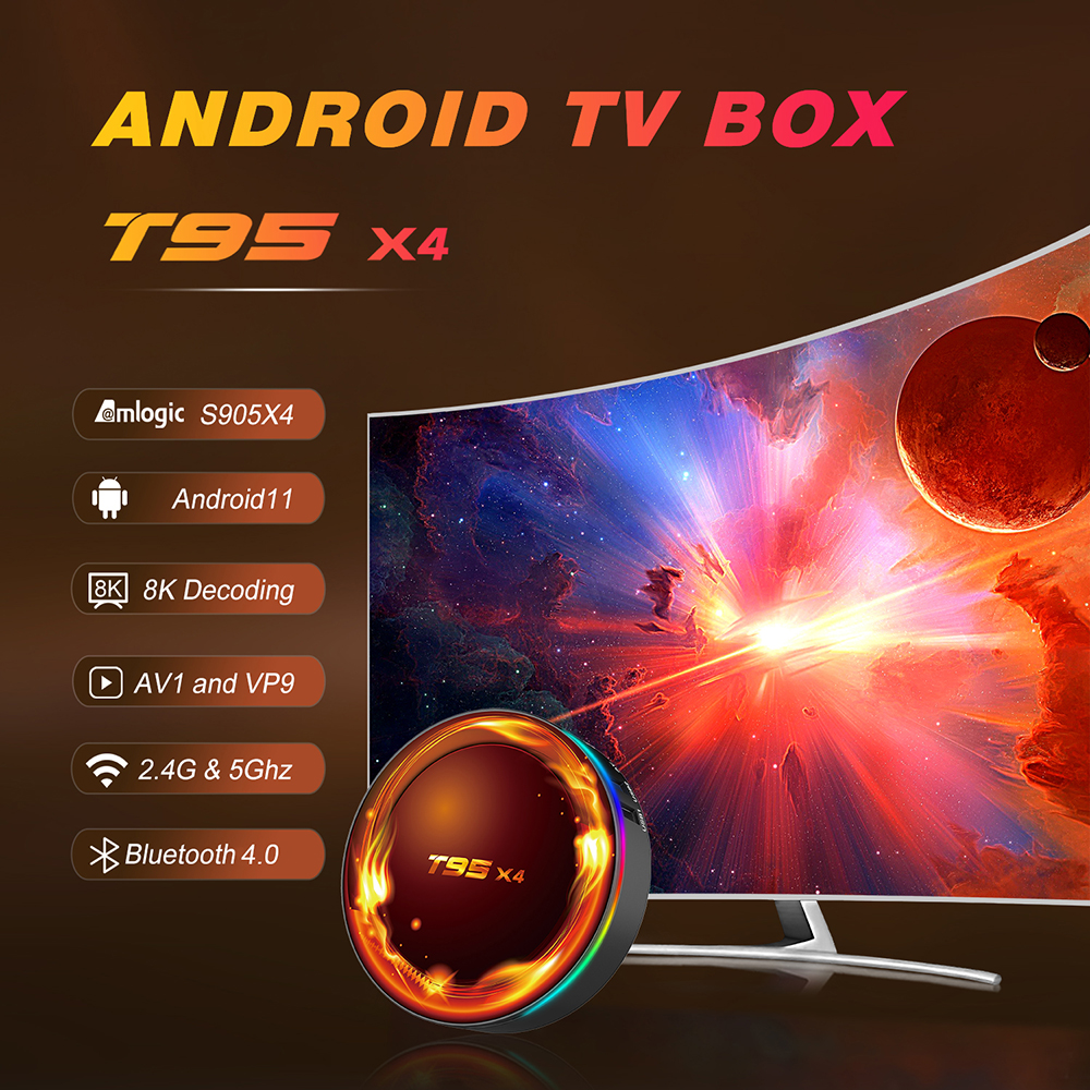 T95X4 S905X4 Smart TV Box Quad core ARM Cortex-A55 4GB RAM Android 11 (1)